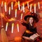 12Pcs Flameless Floating Candles LED Magic Hanging Candle Light Battery Operated Flickering Warm Light Window Candle With Magic Wand Remote for Halloween Christmas Party